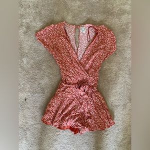 Blue Rain Floral Romper